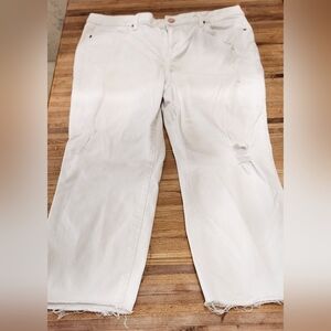 Lauren Conrad white slightly distressed jeans